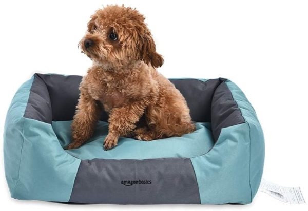 Amazon Basics Water-Resistant Pet Bed, Rectangular