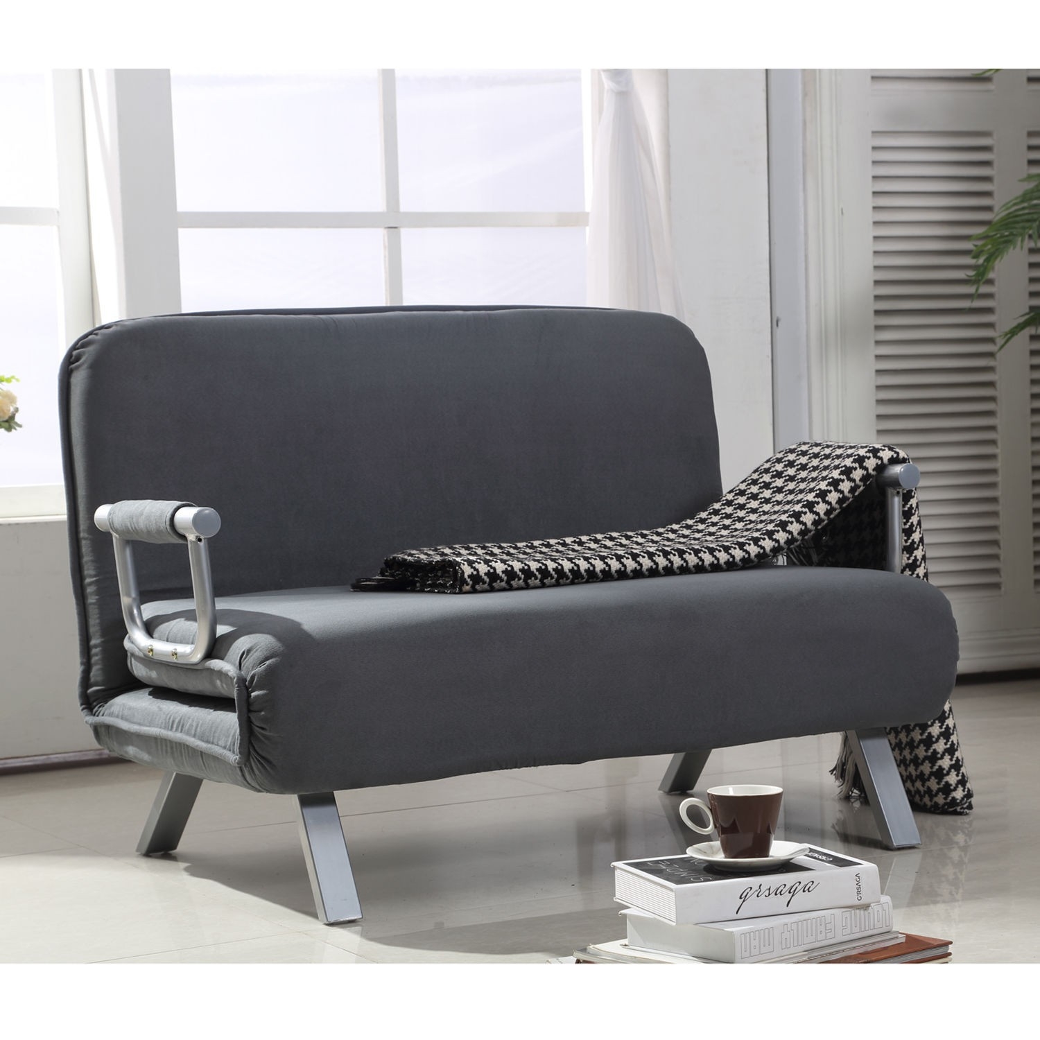 Amazon.com: HOMCOM Small Sofa Couch Futon with Fold Up
