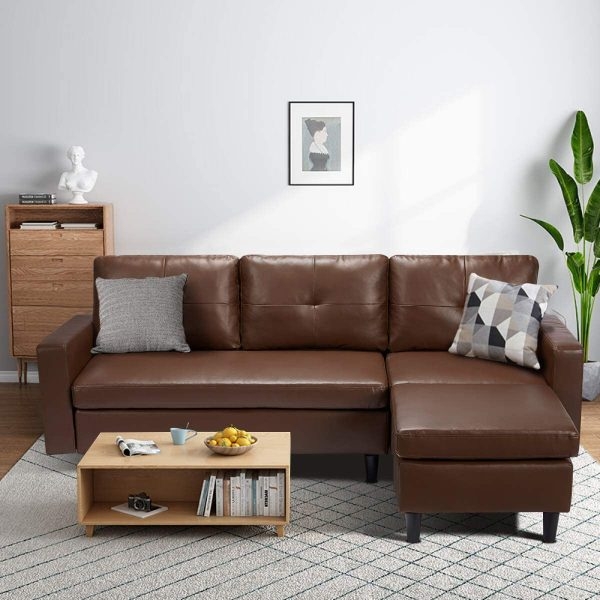 Small Leather Sectional Visualhunt, Compact Leather Sectional Sofa