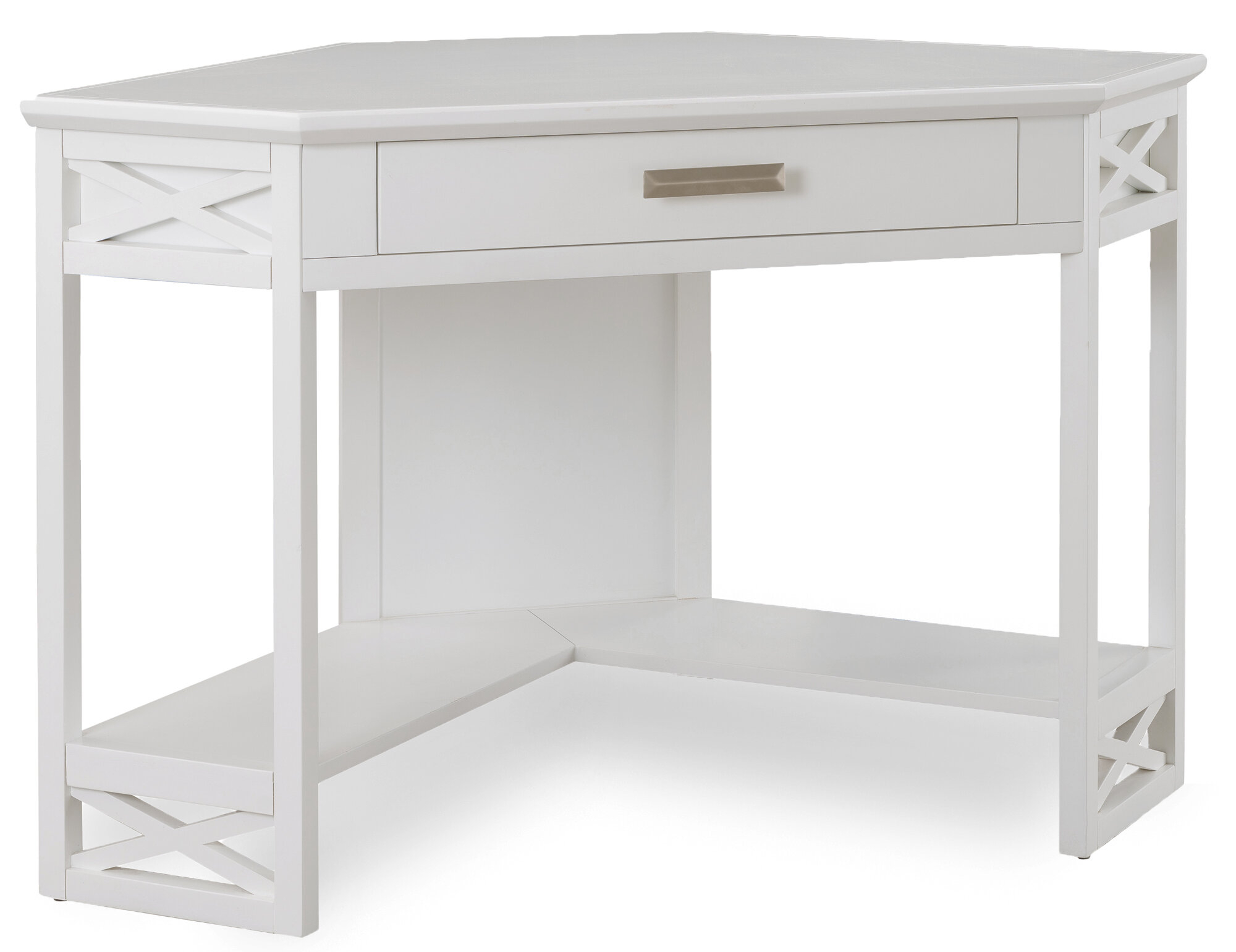 Amazon.com: KD Furnishings White Wood Corner Computer ...