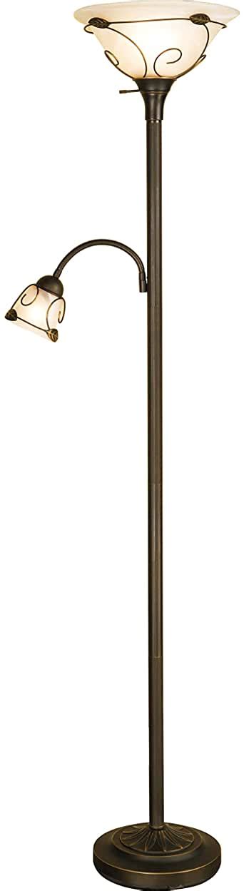 Amazon.com: Torchiere Floor Lamp with Reading Light Glass ...