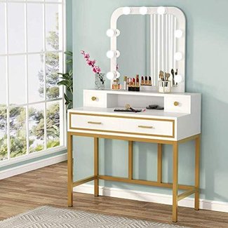 Amazon.com: Tribesigns Large Vanity Table with Square ...