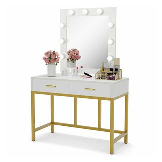 Amazon.com: Tribesigns Vanity Table with Lighted Mirror ...