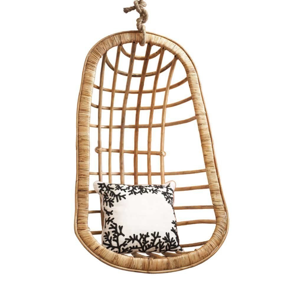 Amazon.com: Two's Company Hanging Rattan Chair: Kitchen ...