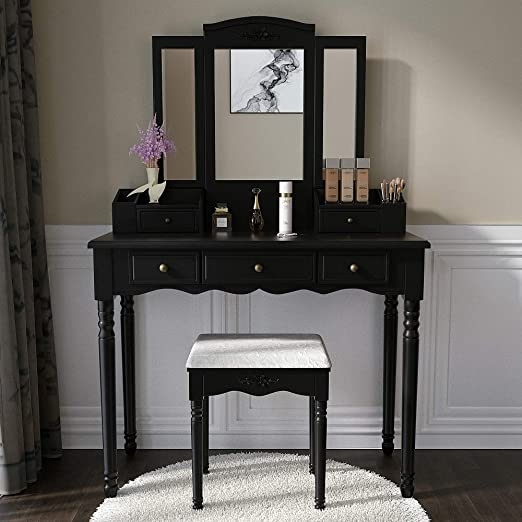 Amazon.com: Vanity Set Makeup Vanity Desk Dressing Table ...