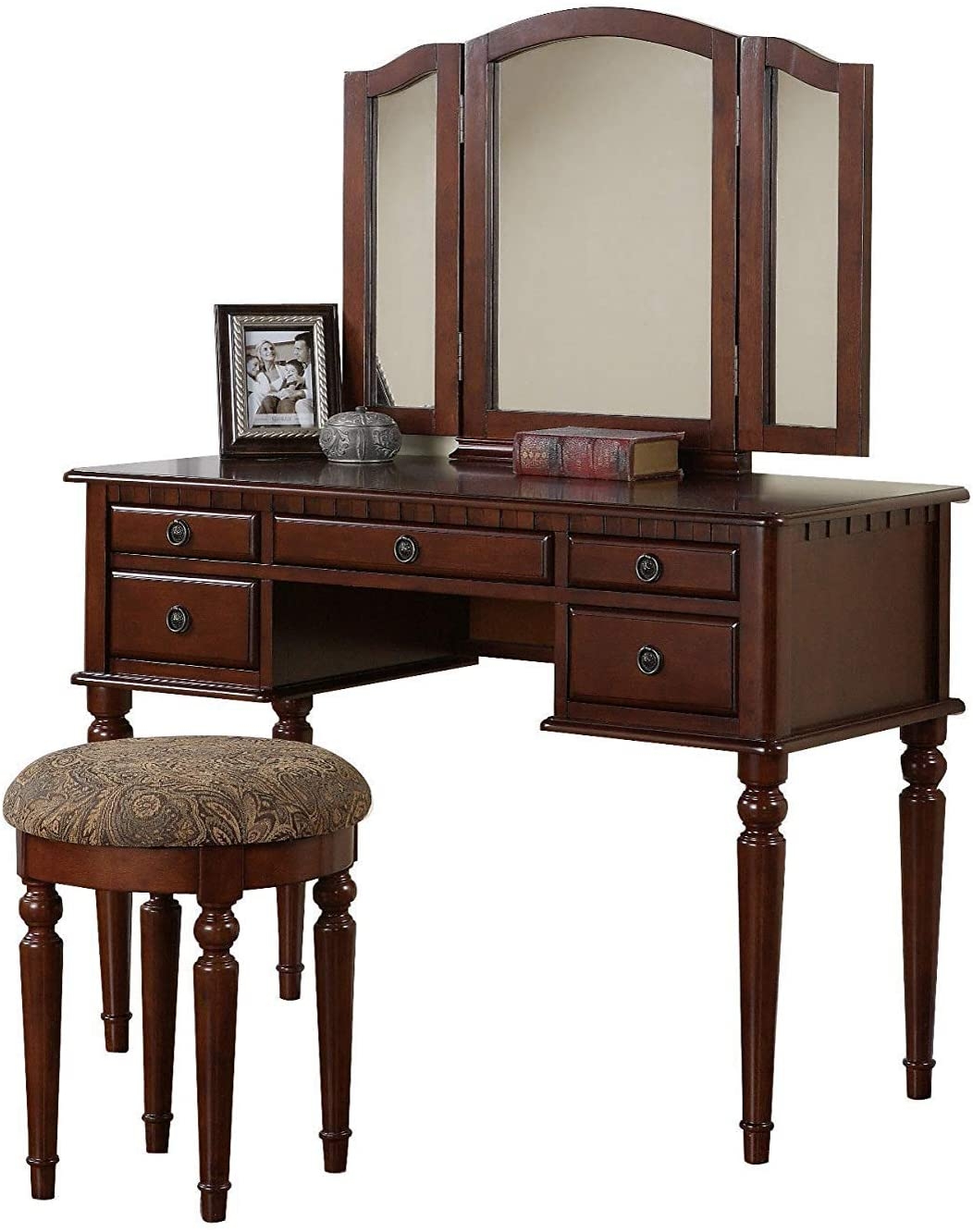 Amazon.com: Vanity Set with Mirror and Stool Vintage ...