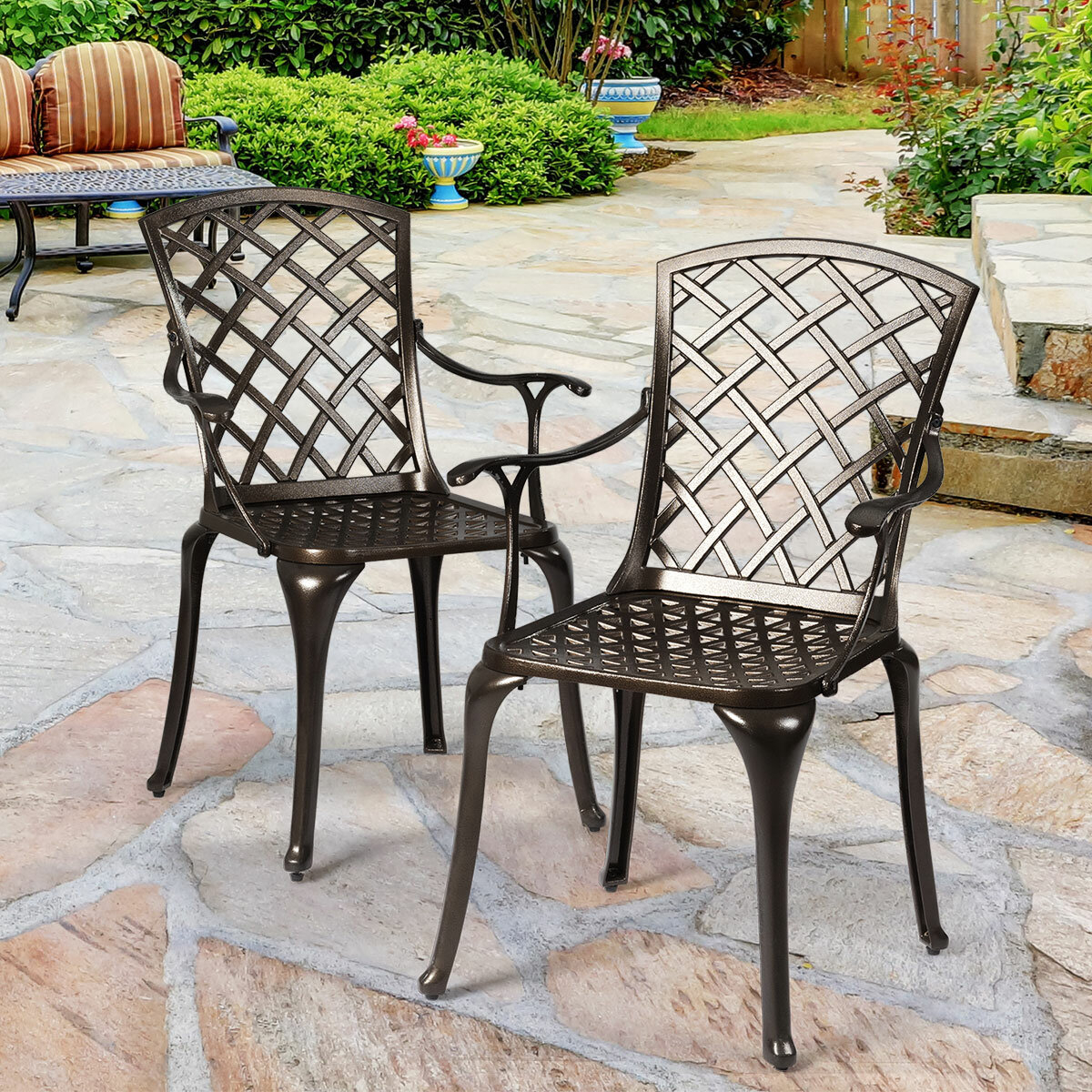 vintage iron patio chairs