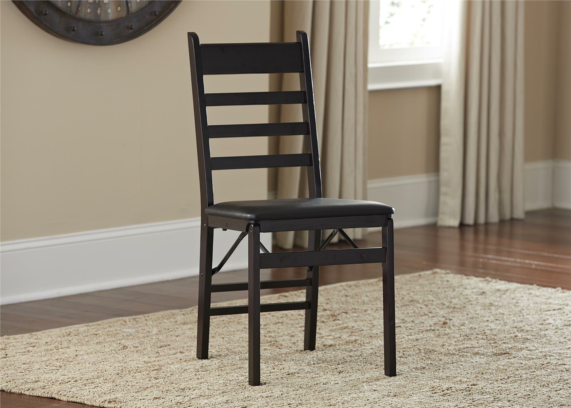 Charlton Home Manzanares Vinyl Upholstered Wood Ladder ...