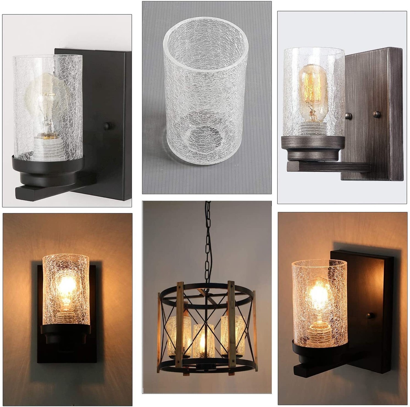 Crack Finish Glass Lamp Shade