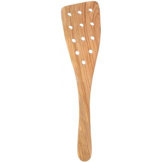 Berard Handcrafted Olive Wood 13 Inch Curved Slotted Spatula