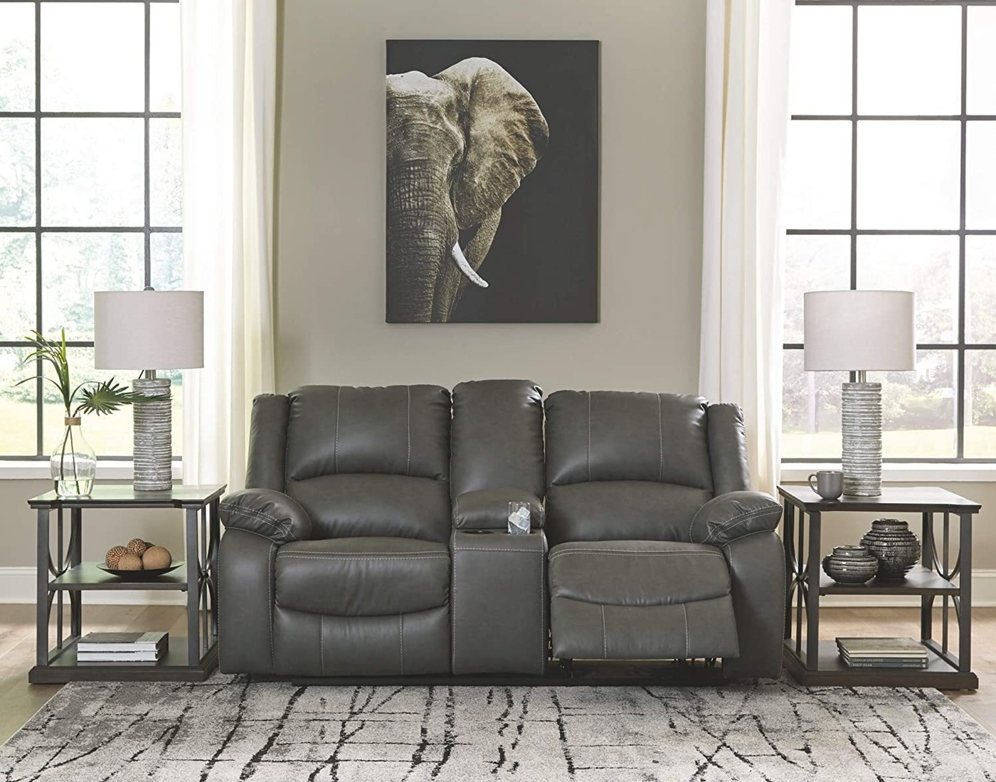 Faux Leather Double Reclining Loveseat
