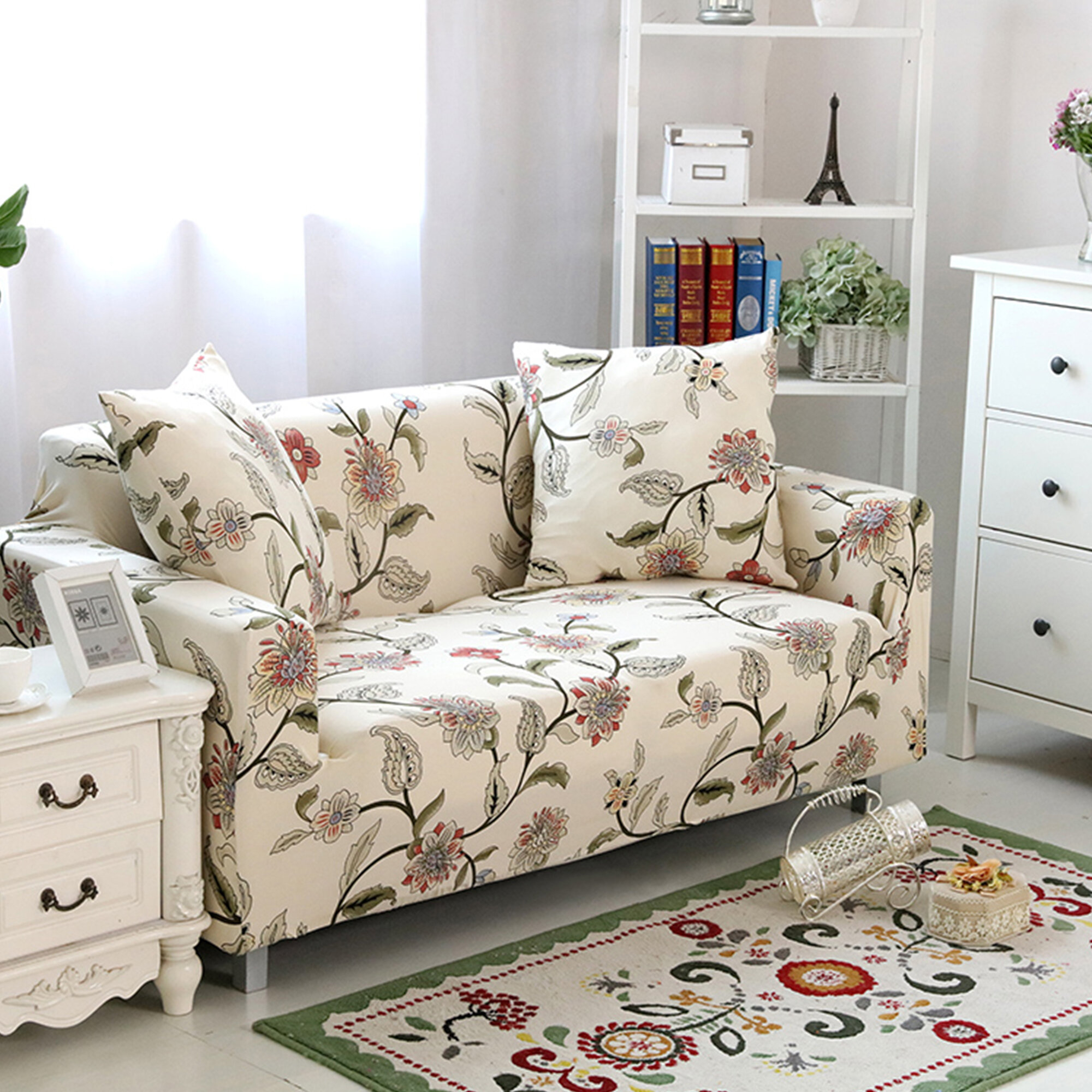 Floral print couch cover