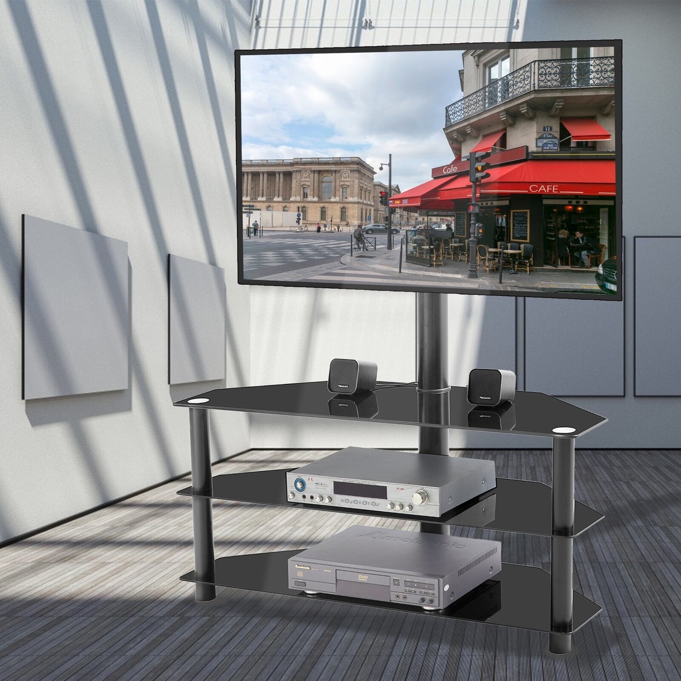 Glass Black TV Stand