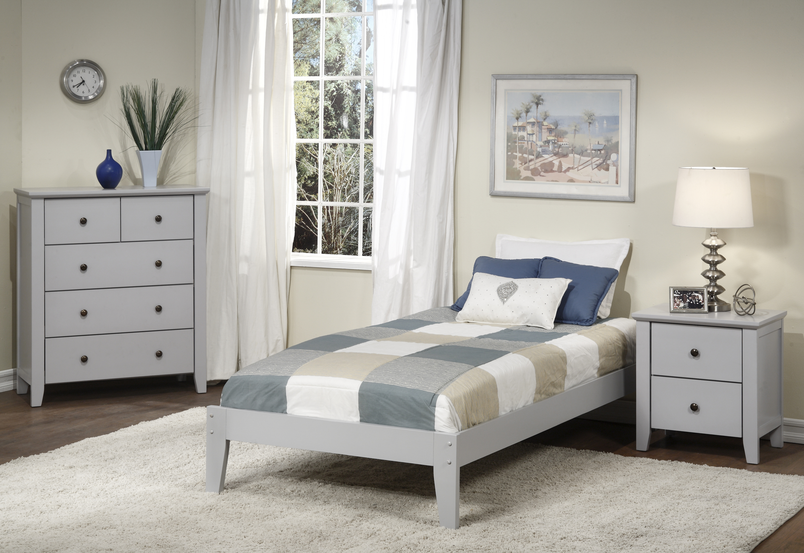 Grey conifgurable bedroom set
