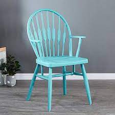 HOMRanger Windsor Chairs, Armchair Plastic Dining Chair Modern Design Home, Dining Room, Kitchen, Bedroom, Lounge Side Chairs Stools (Color : Blue)