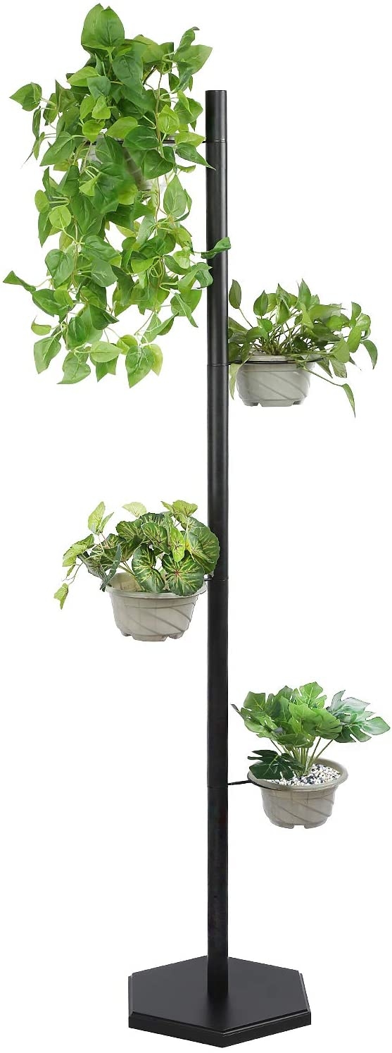 YueTong 4 Pack Plant Stands for Indoor Plants|Outdoor Flower Stand|Metal Plant Stand for Tall and Big Planters Planter Holder for Patio 