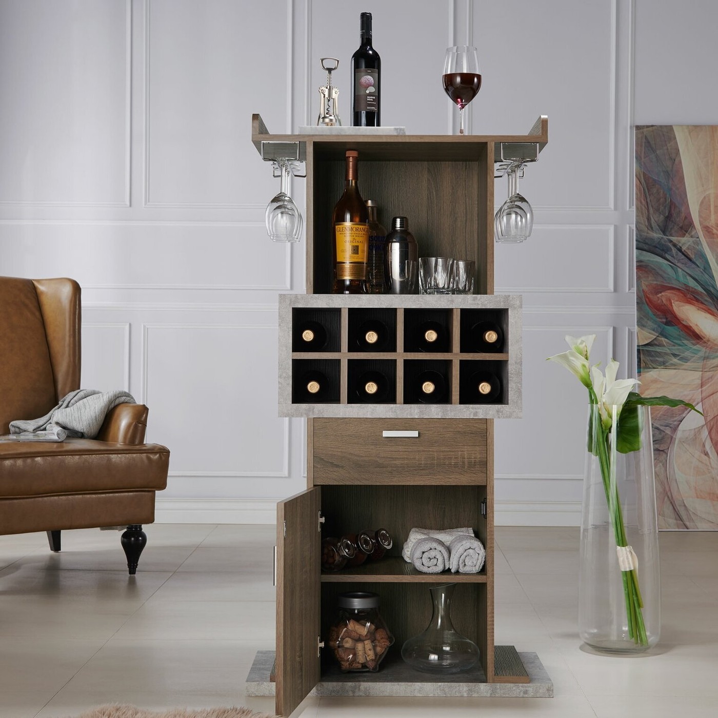Industrial Bar with Wine Storage