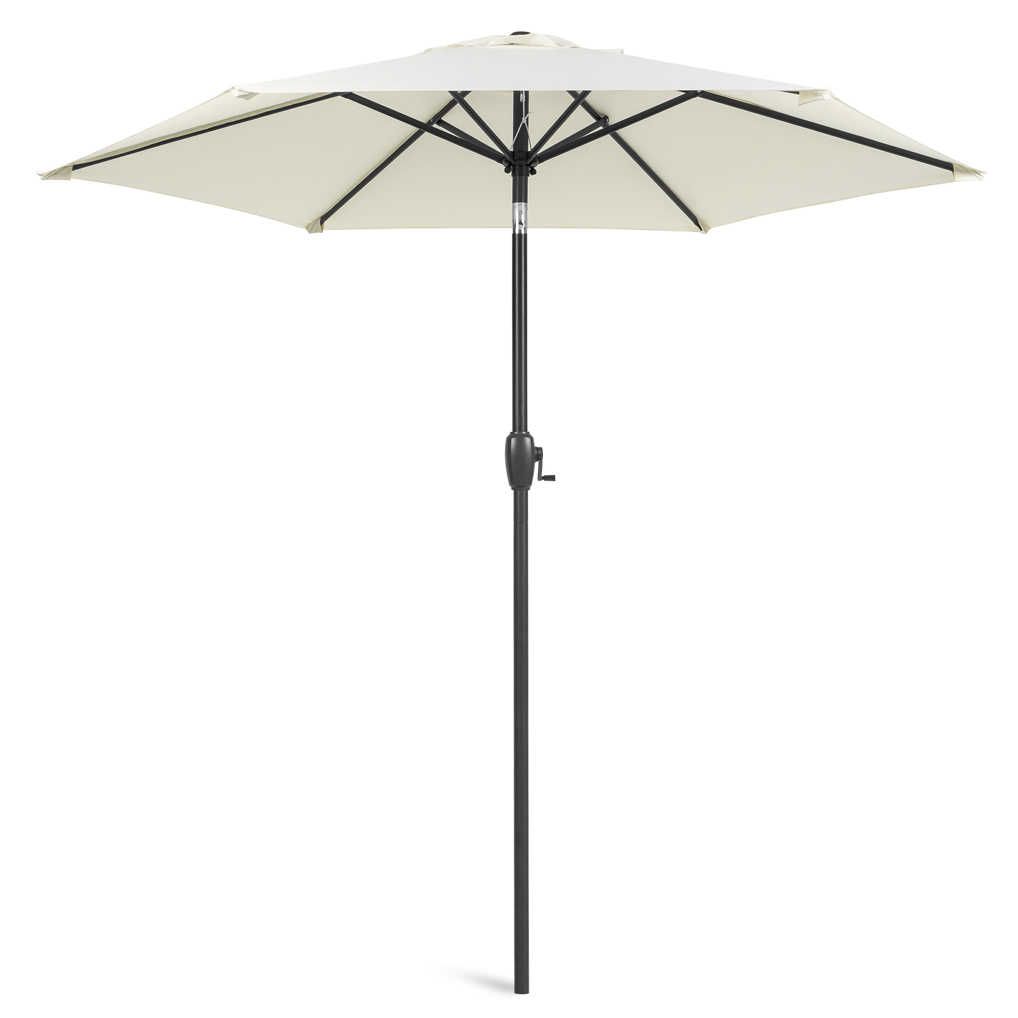 Keven 7.5Ft Heavy-Duty Outdoor Market Patio Umbrella W/ Push Button Tilt, Easy Crank Lift