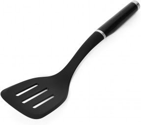 EKCO ENDURA BLACK SLOTTED VENTED HARD PLASTIC WIDE SPATULA TURNER UTENSIL