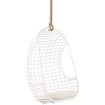 Kouboo Grid Rattan, White Hanging Swing Chair