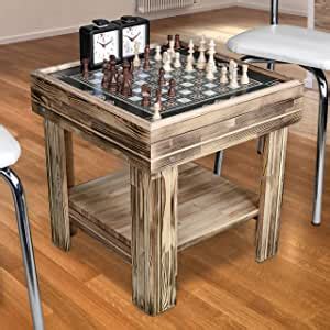 LaModaHome Chess Backgammon Set Star Elite Mother of Pearl Dark Unscratchable Polished Wooden Legged with Beautiful Motives for Adults and Kids, Family Night, Friends Get Together, Parties