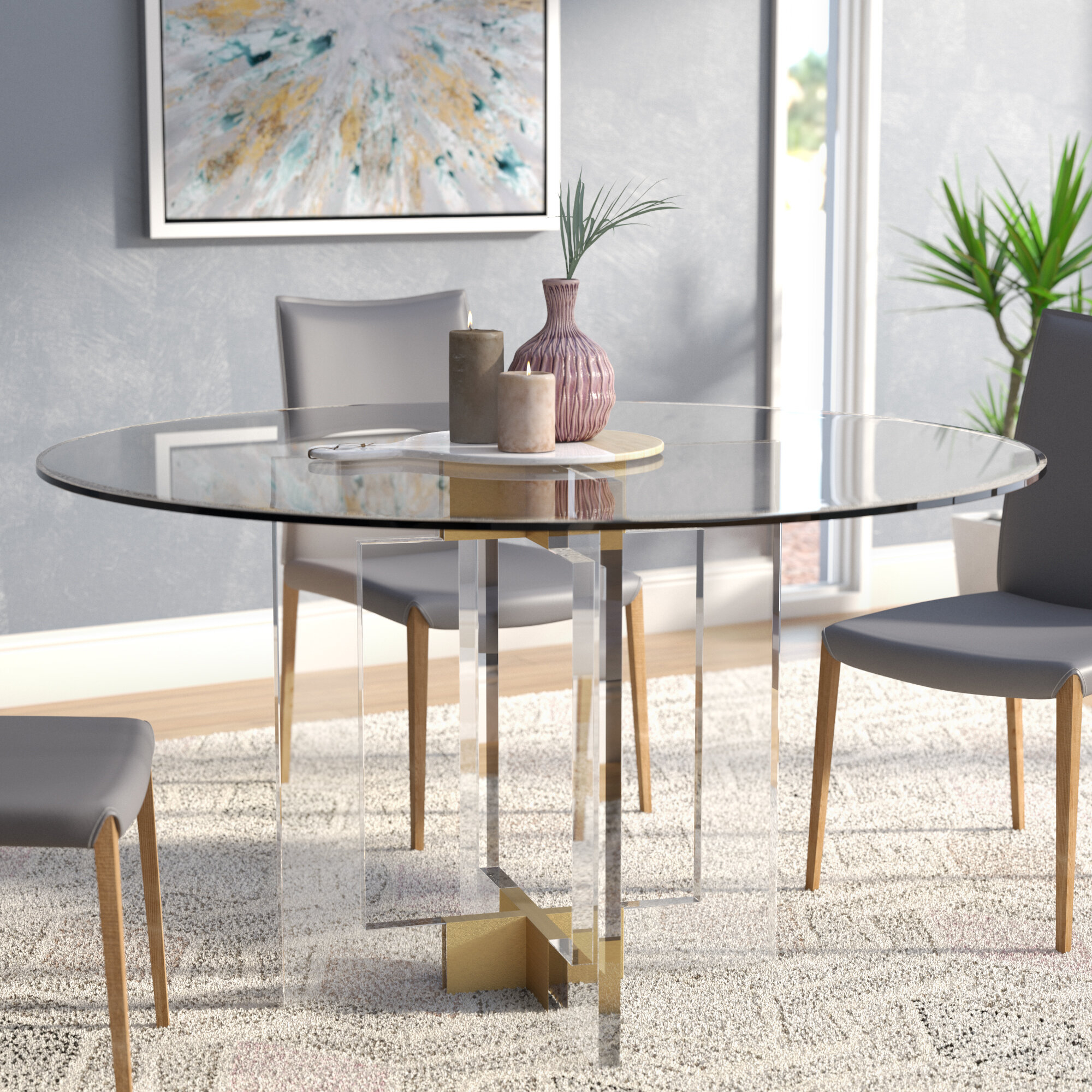 Langley Street Julien Artificial Marble Round Dining Table ...