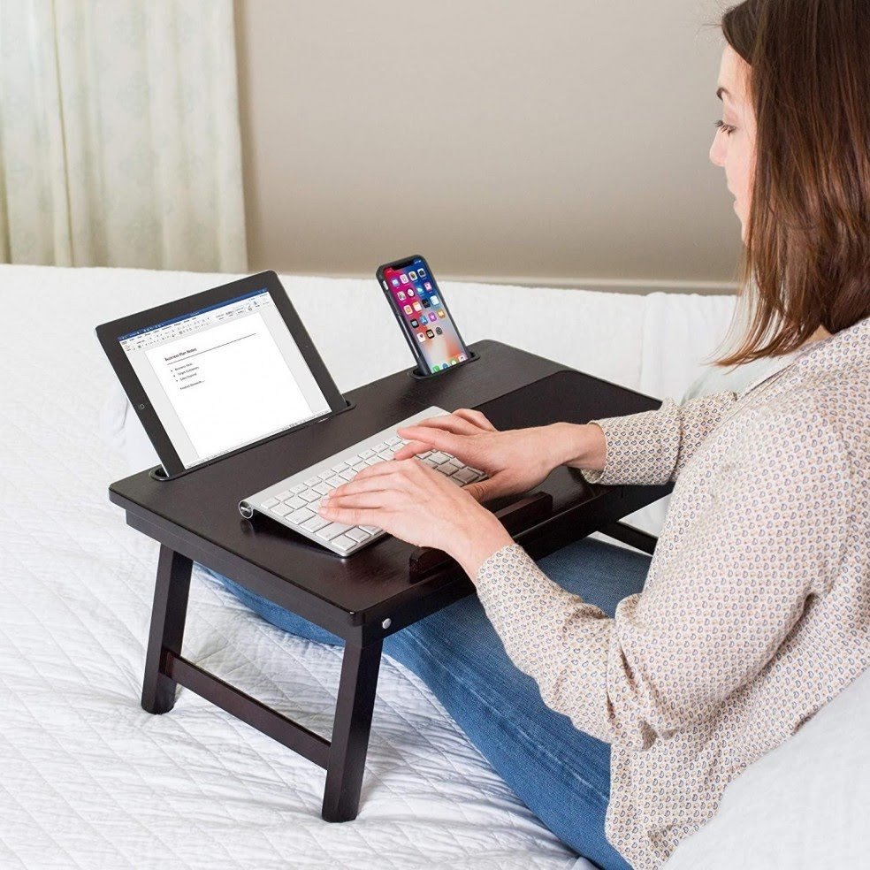 Laptop Bed Tray With Storage Drawer