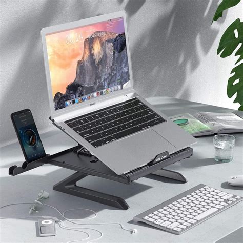 Laptop Stand With Phone Holder