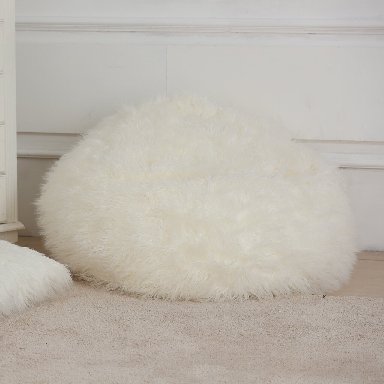 Large Faux Fur Bean Bag Chair