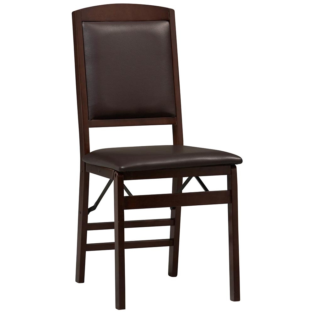 Linon Triena Mission Back Set of 2 Folding Chair, 17" w x 20" d x 36" h, Brown