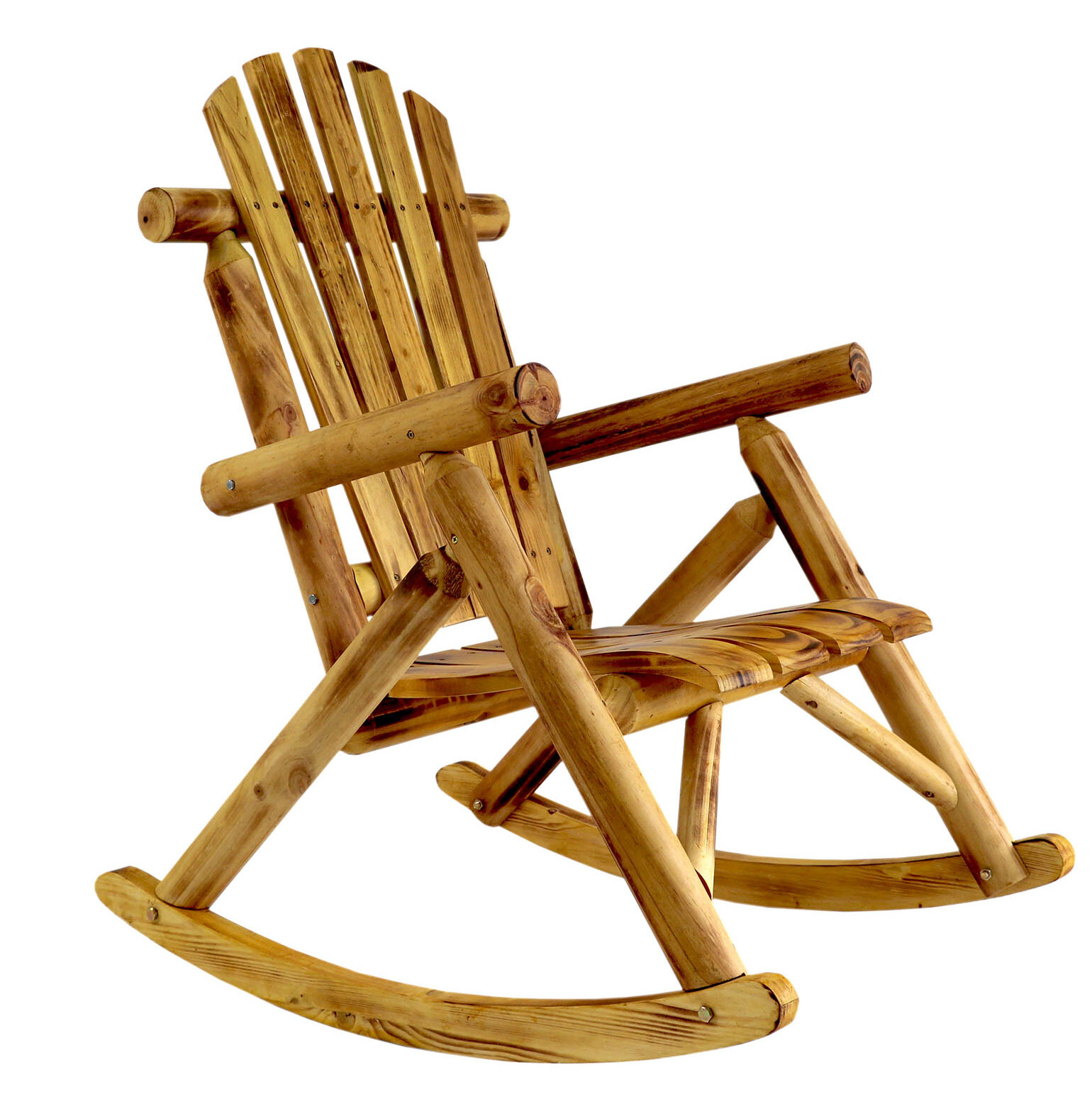 Millwood Pines Amayah Solid Pine Wood Patio Rocking Chair ...