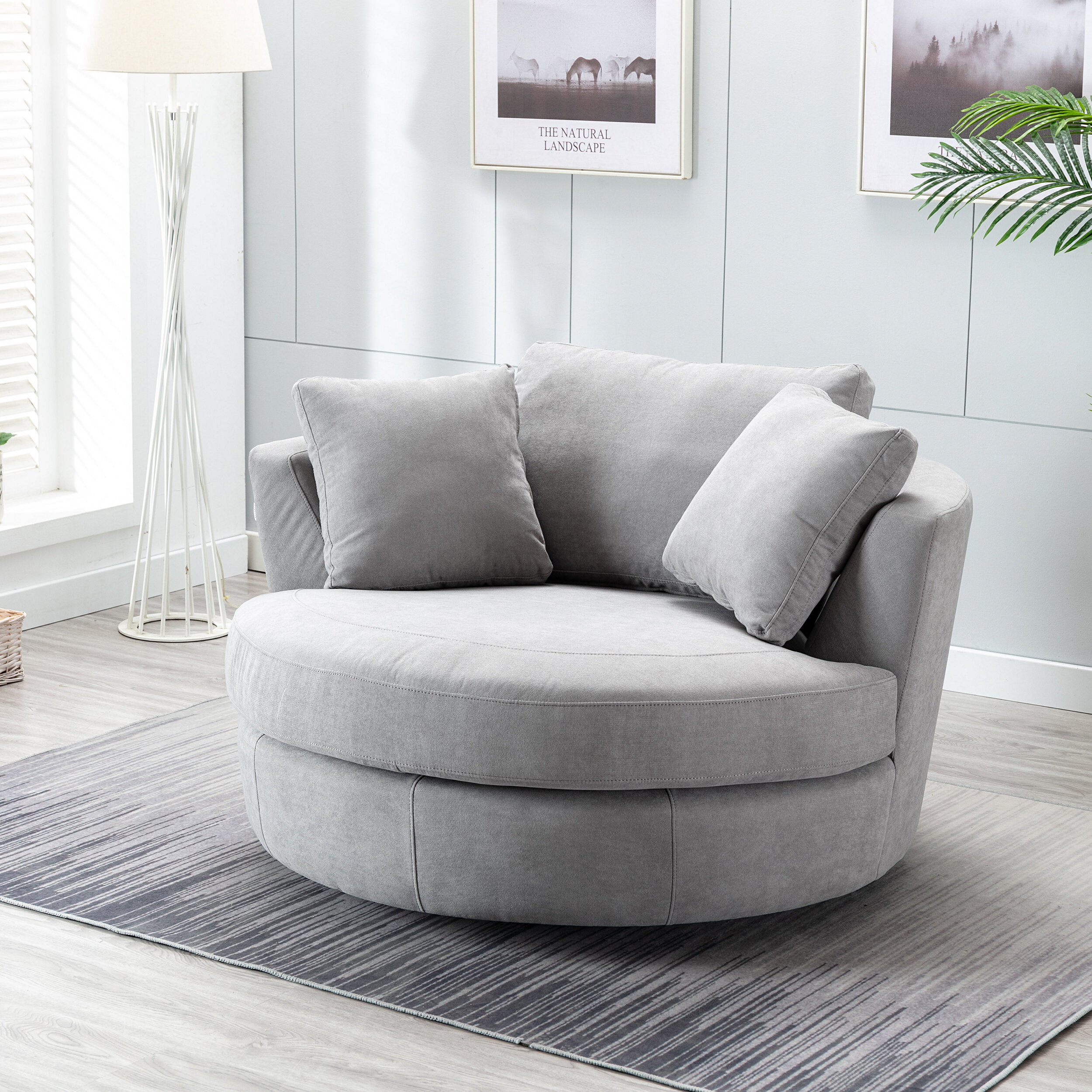Round Swivel Chair Visualhunt, Oversized Round Swivel Chairs For Living Room
