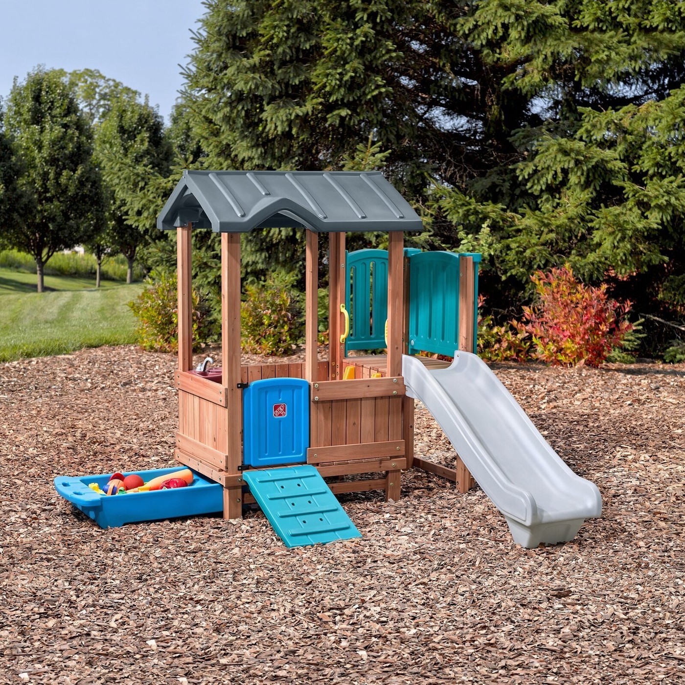 Outdoor Playhouse With Slide VisualHunt