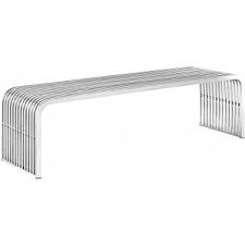- Modway Pipe Stainless Steel Bench, Silver ...