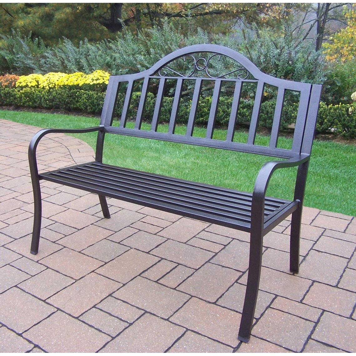 Oakland Living Rochester Iron Garden Bench & Reviews | Wayfair