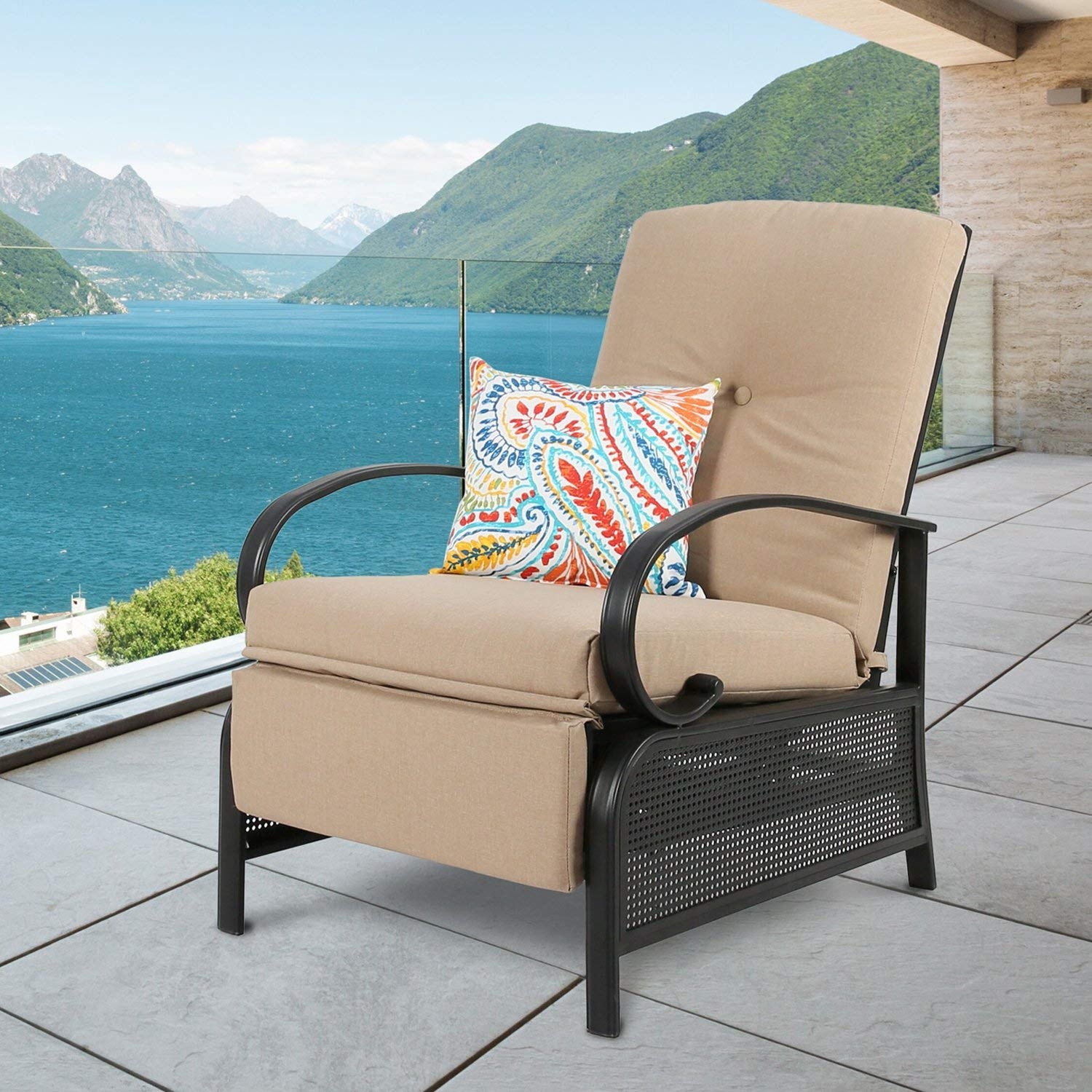 lycee recliner patio chair with cushions