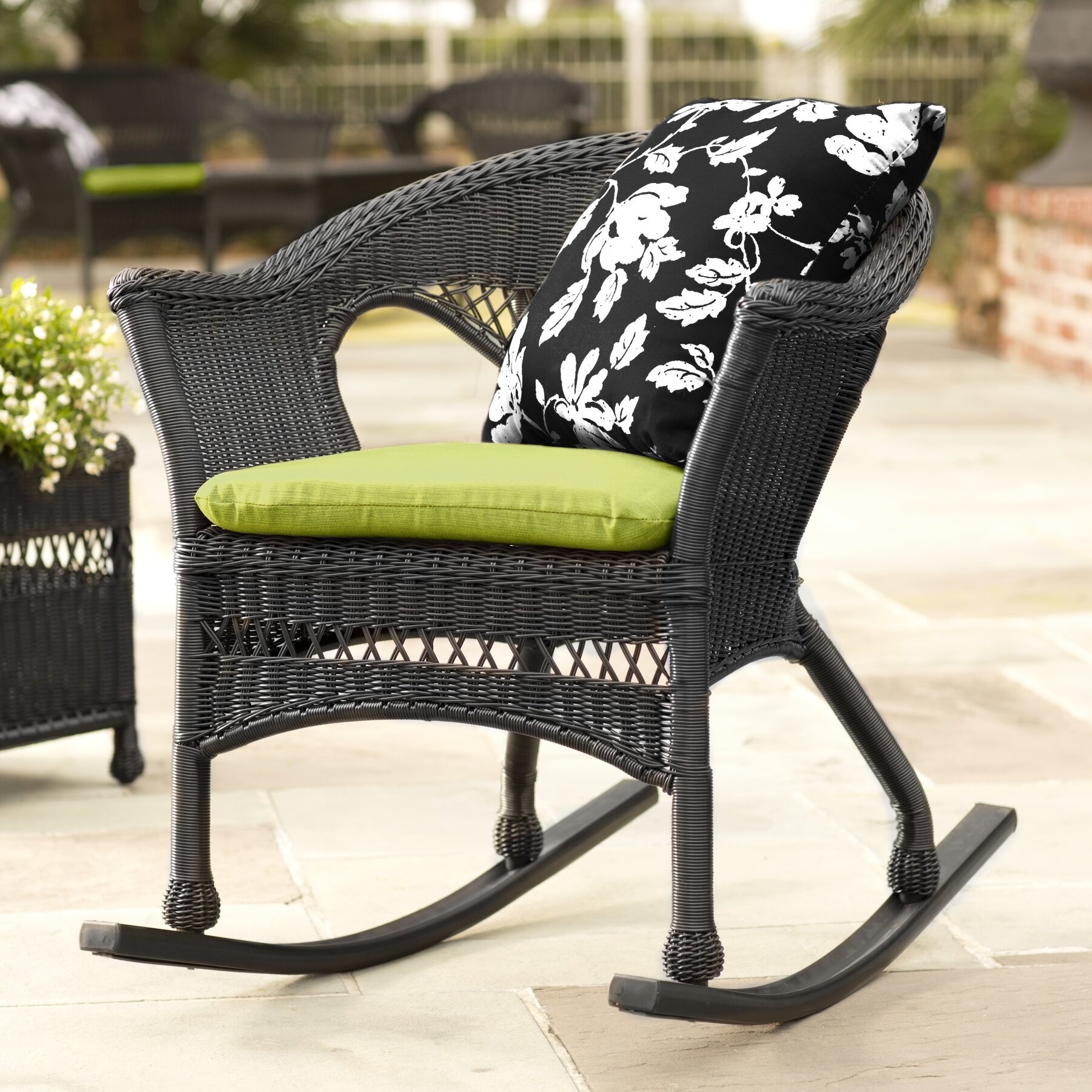 Plow & Hearth Easy Care Resin Wicker Rocking Chair ...