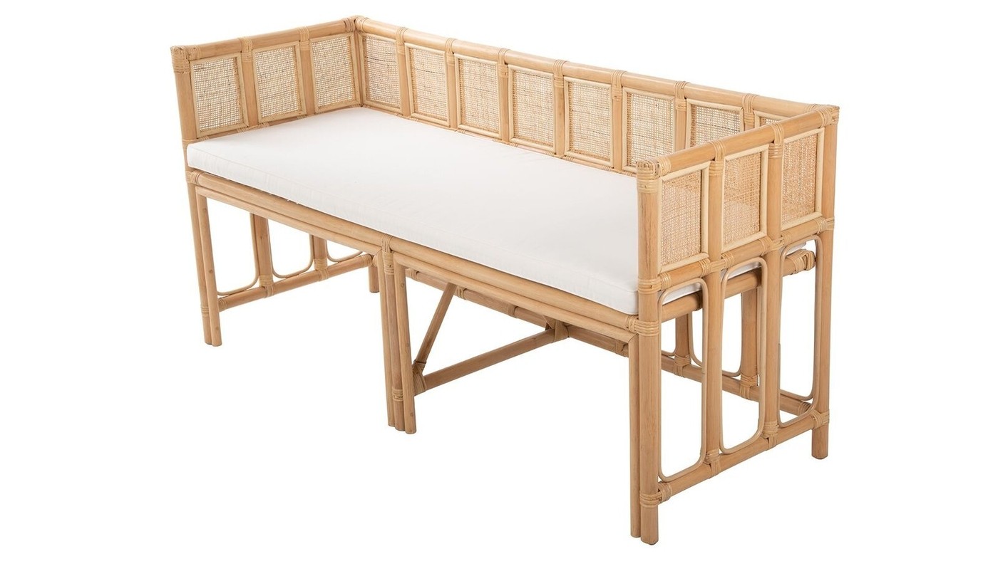 Polynesian Wicker Bench