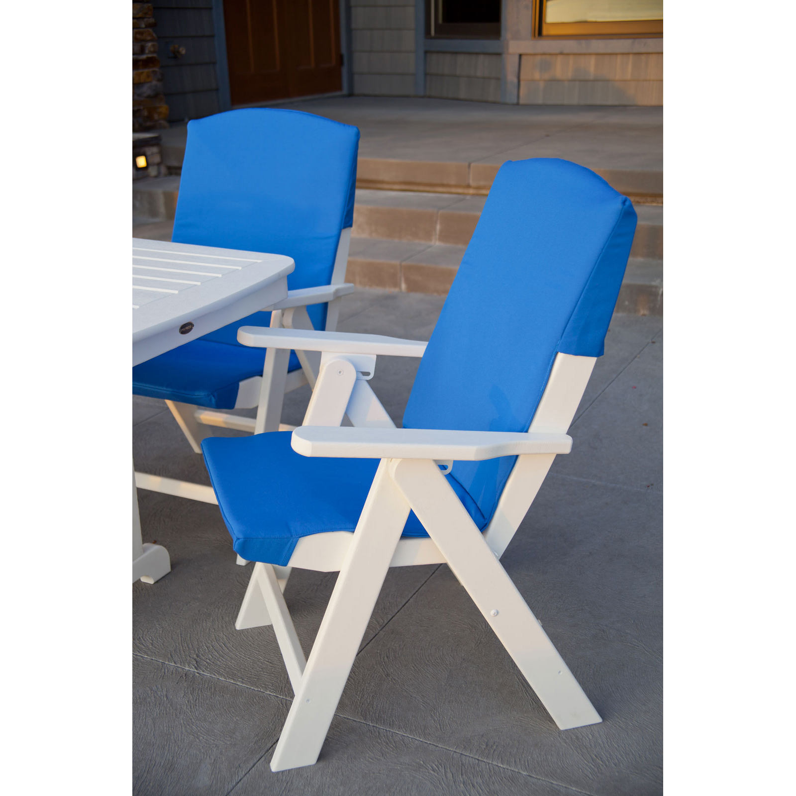 POLYWOOD® Nautical 7 Piece Dining Set with Slip Cushions ...