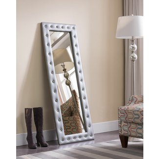 Queens Boulevard Rectangle Standing Full Length Mirror in Silver