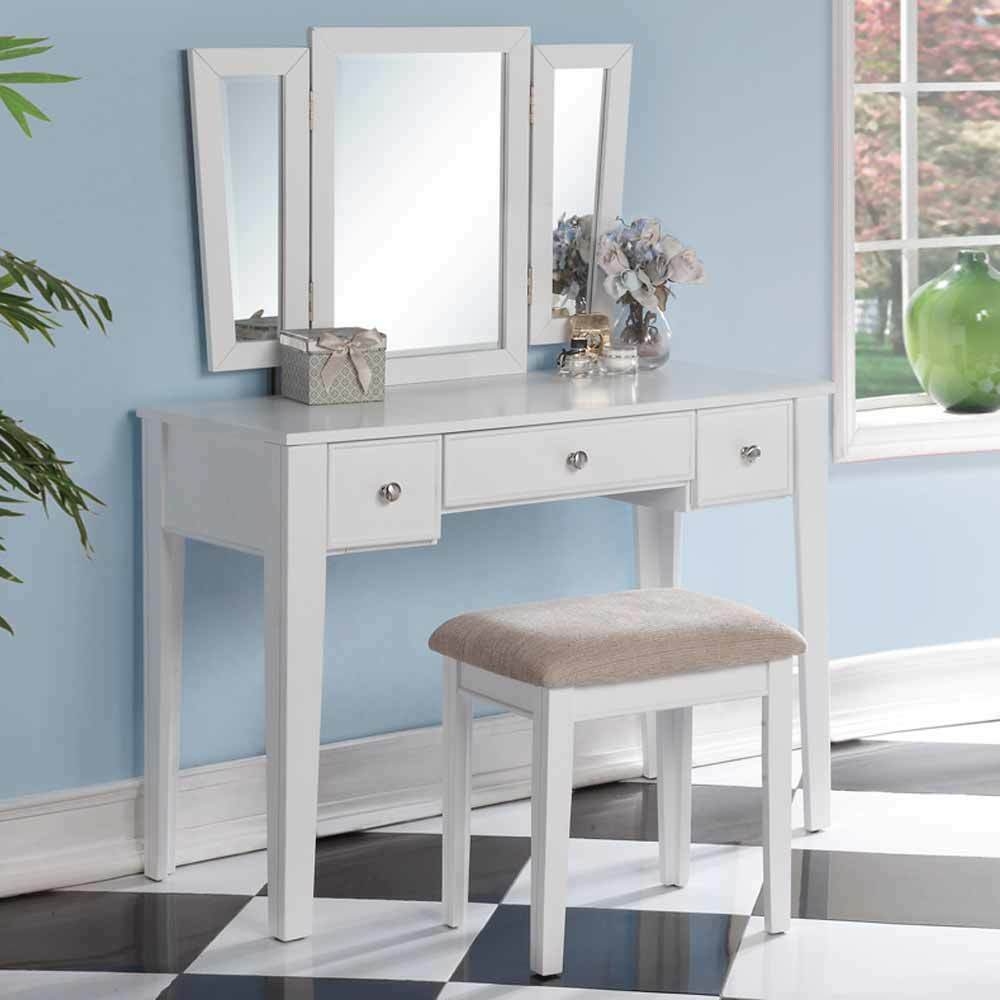 Redrick Vanity Set with Stool and Mirror