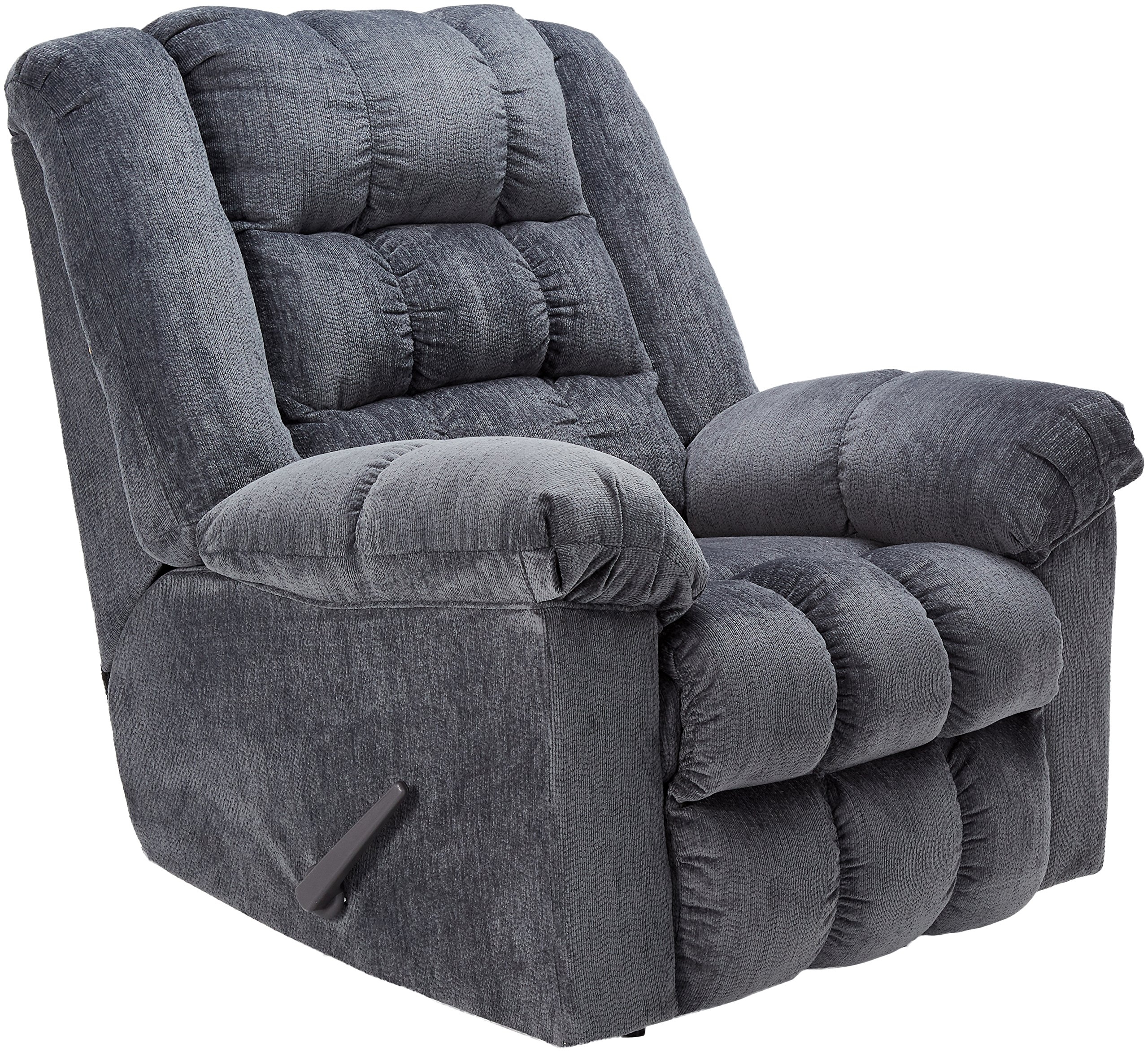 Signature Design by Ashley - Ludden Contemporary Rocker Recliner - One-Pull Reclining, Blue
