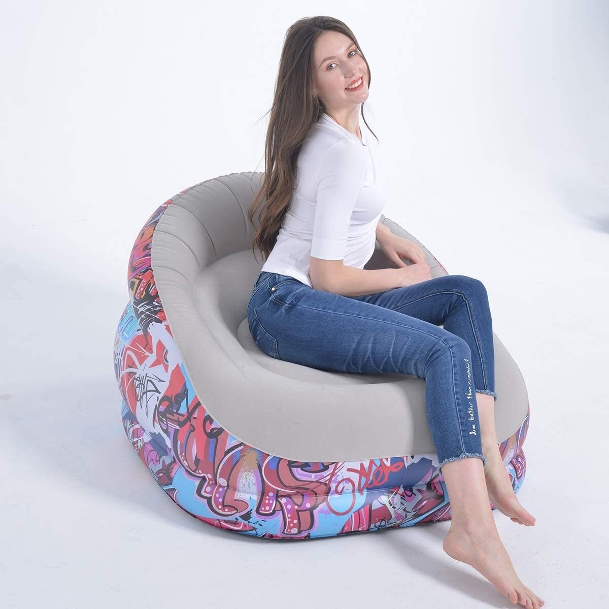 blow up pool with lounge chairs
