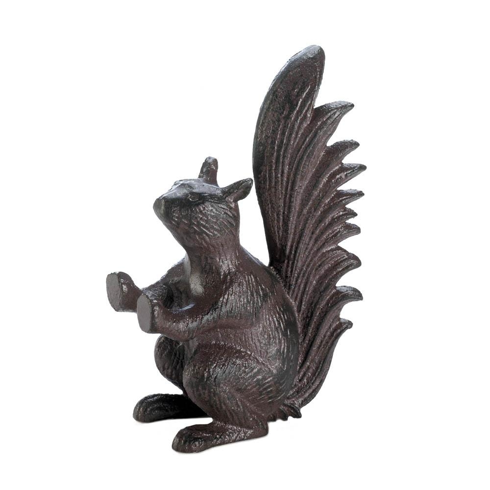 Squirrel Cast Iron Weighted Floor Stop