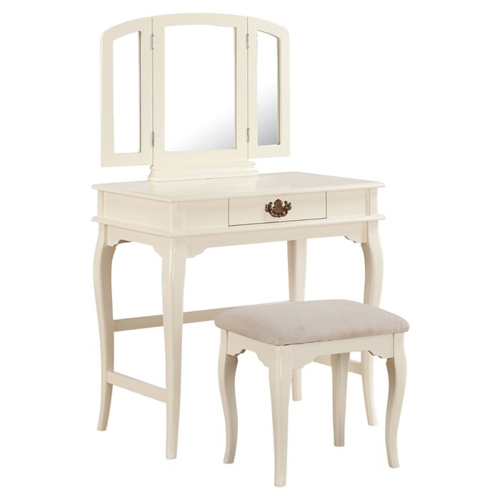 Three Posts Brownridge 1 Drawer Vanity Set with Mirror ...