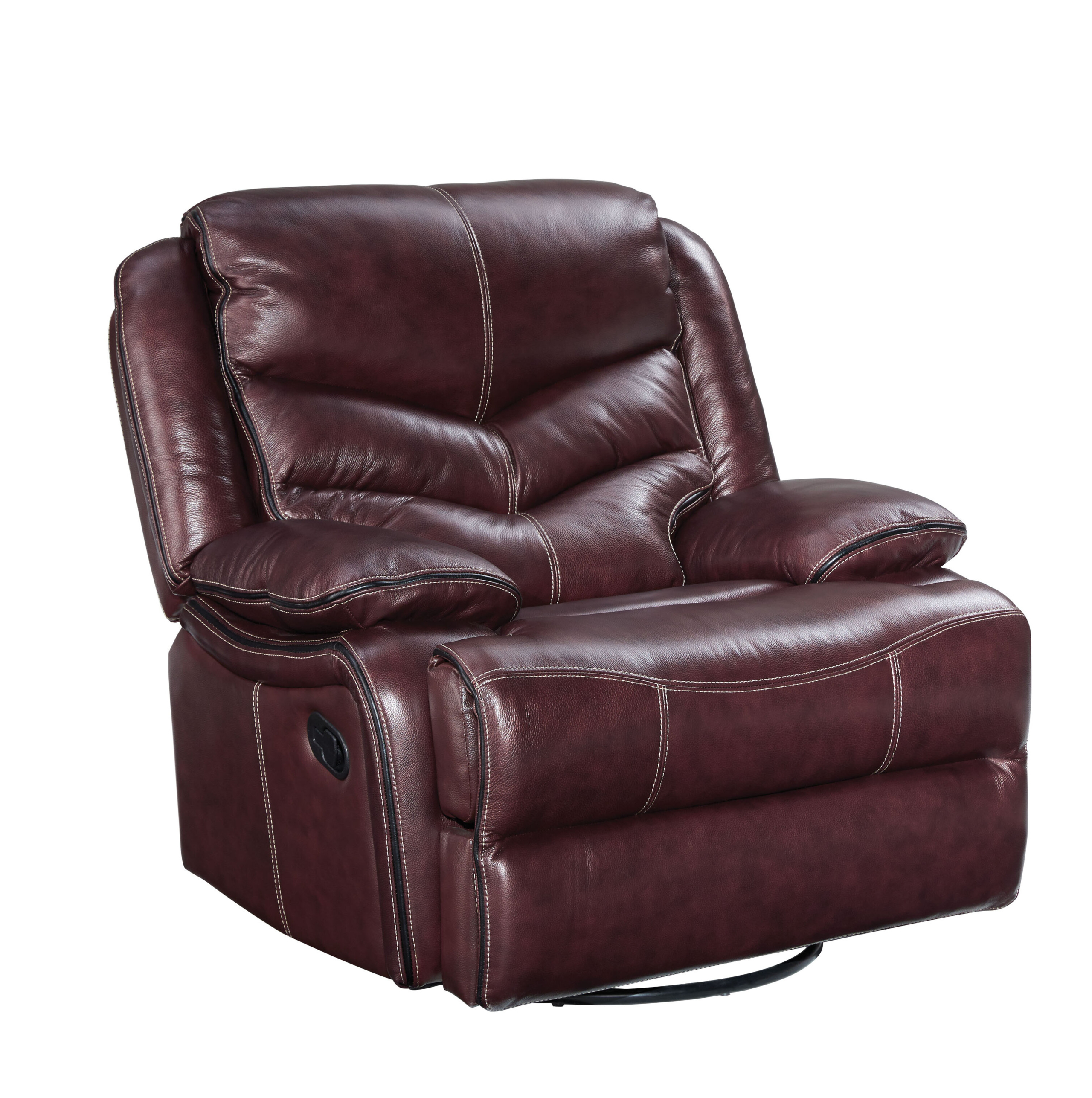 Three Posts Washington Leather Power Swivel Glider ...