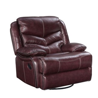 Three Posts Washington Leather Power Swivel Glider ...