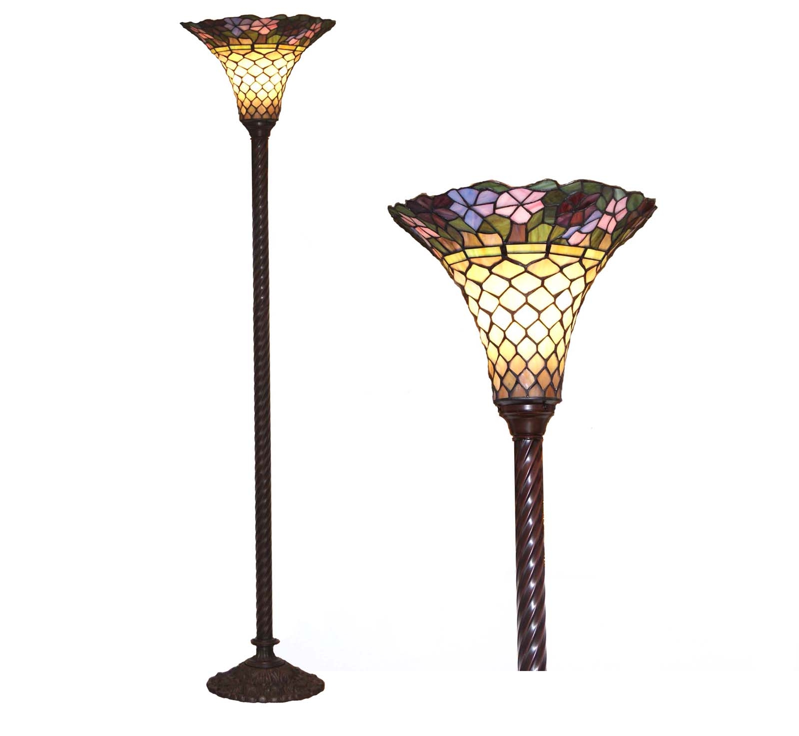 Tiffany Style Peony Torchiere Handcrafted Floor Lamp/lamps ...