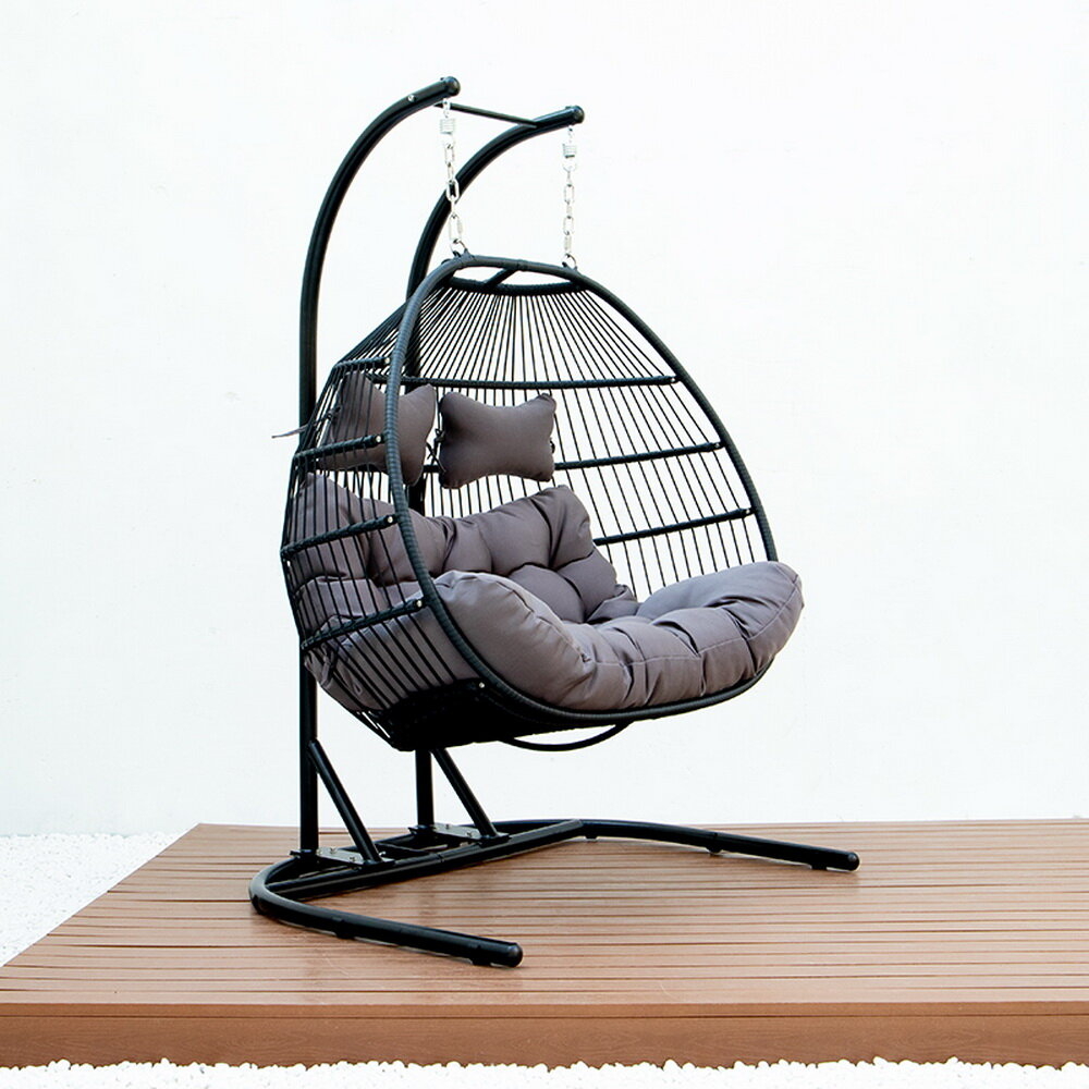 two's company hanging rattan chair