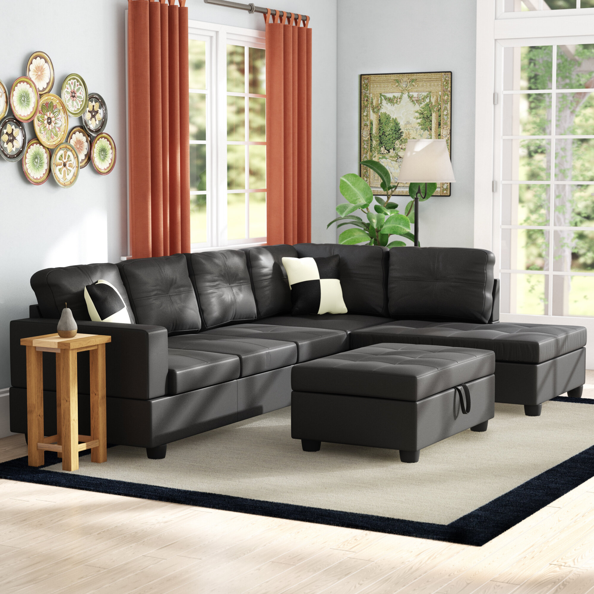 Small Leather Sectional Visualhunt, Leather Sectional Couches For Small Spaces